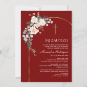 金ゴールドアーエレガントチフローラブルガンディスペインのバウティソ 招待状 (正面)