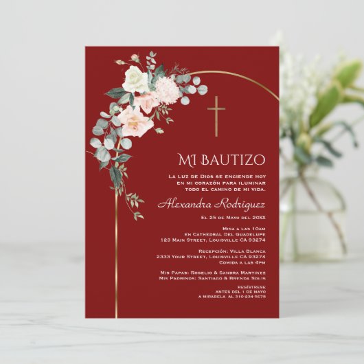 金ゴールドアーエレガントチフローラブルガンディスペインのバウティソ 招待状 (スタンド正面)