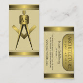 金ゴールドアーキテクトコンパス建築名刺 名刺 (正面/裏面)