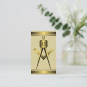 金ゴールドアーキテクトコンパス建築名刺 名刺 (スタンド正面)