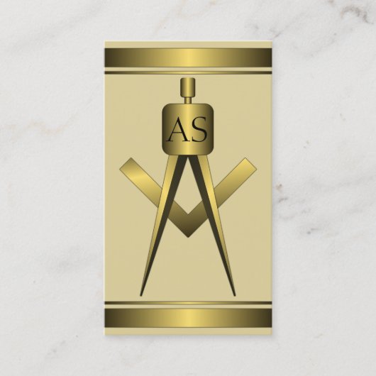 金ゴールドアーキテクトコンパス建築名刺 名刺 (正面)