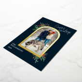 金ゴールドアーチフレームシーズンの挨拶1写真 箔シーズンカード (回転した状態)