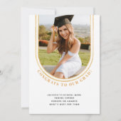 金ゴールドアーチ写真卒業 案内状 (裏面)