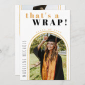 金ゴールドアーチ写真卒業 案内状 (正面/裏面)