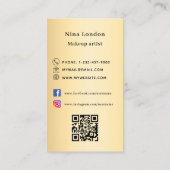 金ゴールドアーチ写真Qrソーシャルメディアのロゴ 名刺 (裏面)