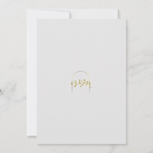 金ゴールドアーチ結婚型フレームの写真日付の保存 セーブザデート (裏面)