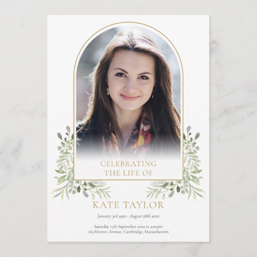 金ゴールドアーチ茎葬儀順序プログラム プログラム (正面)