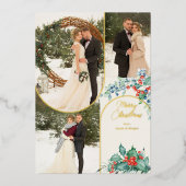 金ゴールドアーチ3 Photo Pine and Winter Berry 箔シーズンカード (正面)