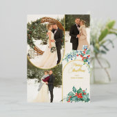 金ゴールドアーチ3 Photo Pine and Winter Berry 箔シーズンカード (立ち正面)