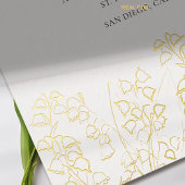 金ゴールドアートフローラスケッチリリフォーマルー結婚バレー 箔招待状
