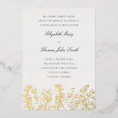 金ゴールドアートフローラスケッチリリフォーマルー結婚バレー 箔招待状 (正面)