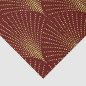 金ゴールドアート・デコの模様をバーガンディの背景に 薄葉紙 (詳細)