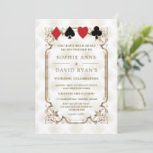 金ゴールドアールデコギャツビーカジノベガストランプのポーカー結婚 招待状 (スタンド正面)