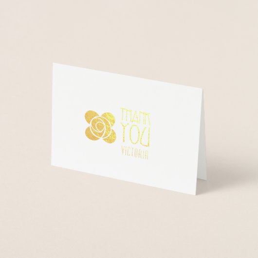 金ゴールドアールデコサンキューカード 箔カード (正面)