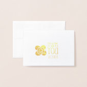 金ゴールドアールデコサンキューカード 箔カード (封筒付き正面)