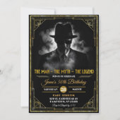 金ゴールドアールデコザマン神話レジェンド誕生日 招待状 (正面)