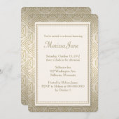 金ゴールドアールデコスタイルシャワー招待状 招待状 (正面/裏面)