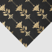 金ゴールドアールデコスタイル花オンブラックデクページ 薄葉紙 (詳細)