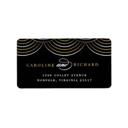 金ゴールドアールデコストリングライト差出人住所ラベル ラベル