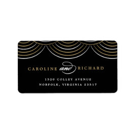 金ゴールドアールデコストリングライト差出人住所ラベル ラベル