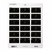 金ゴールドアールデコストリングライト差出人住所ラベル ラベル (フルシート)