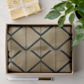 金ゴールドアールデコダイヤモンドのブラックデコップページ 薄葉紙 (ギフト)