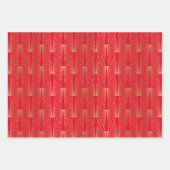 金ゴールドアールデコパターンカスタム背景 ラッピングペーパーシート (正面3)