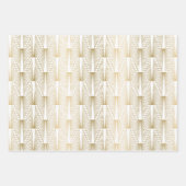 金ゴールドアールデコパターンカスタム背景 ラッピングペーパーシート (正面)