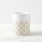 金ゴールドアールデコパターンモノグラム コーヒーマグカップ (中央)