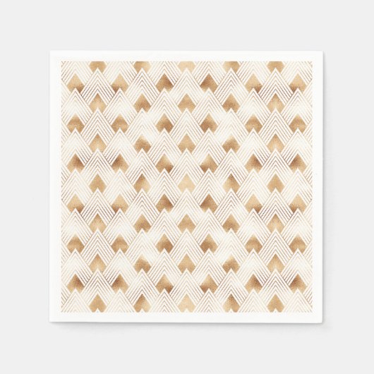 金ゴールドアールデコパターン スタンダードカクテルナプキン (正面)