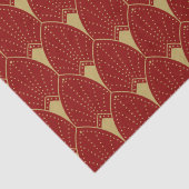 金ゴールドアールデコパターン（濃い赤） 薄葉紙 (詳細)