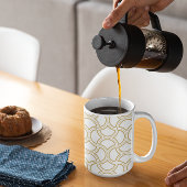 金ゴールドアールデコパターン(白) コーヒーマグカップ