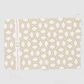 金ゴールドアールデコパターン（白） ゴルフタオル (横)