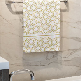 金ゴールドアールデコパターン（白） バスタオルセット