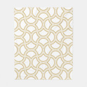 金ゴールドアールデコパターン(白) フリースブランケット (正面)