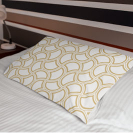 金ゴールドアールデコパターン（白） 枕カバー