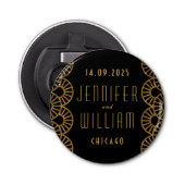 金ゴールドアールデコファン結婚式の引き出物 栓抜き (正面)