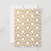 金ゴールドアールデコファン結婚式招待状応答カード 出欠カード (裏面)