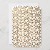 金ゴールドアールデコファン結婚式招待状(白) 招待状 (裏面)