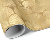 金ゴールドアールデコファン ラッピングペーパー (ロールコーナー)