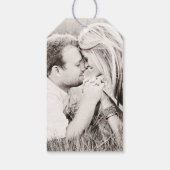 金ゴールドアールデコフカスタムァン写真ありがとうラベル ギフトタグ (裏面)