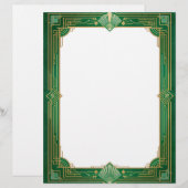 金ゴールドアールデコフレーム(緑) レターヘッド (正面/裏面)