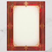 金ゴールドアールデコフレーム（赤） レターヘッド (正面)