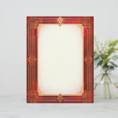 金ゴールドアールデコフレーム（赤） レターヘッド (スタンド正面)