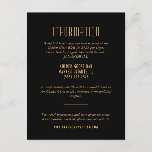 金ゴールドアールデコフ結婚ァンの情報カード エンクロージャーカード (正面)