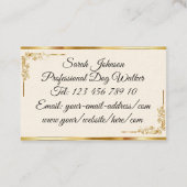 金ゴールドアールデコプロフェッショナルモノグラム 名刺 (裏面)