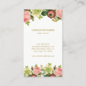 金ゴールドアールデコモノグラムヴィンテージ花模様アポイントメント 予約カード (裏面)