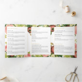 金ゴールドアールデコモノグラムヴィンテージ花模様カタログ 三つ折りカード (内部)