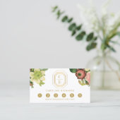 金ゴールドアールデコモノグラムヴィンテージ花模様ロイヤリティ ロイヤリティカード (スタンド正面)