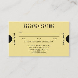 金ゴールドアールデコ予約座歯科 予約カード